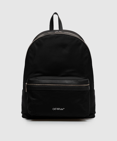 Black backpack with logo