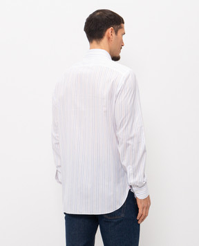 ISAIA White striped cotton shirt IM10TCC9990