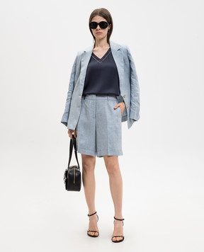Peserico Blue top with monil chain E0822001940
