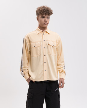 Palm Angels Yellow shirt with logo embroidery PAMBN002FB001