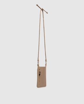 Yves Salomon Beige leather phone case 26EAA205XXAPXX