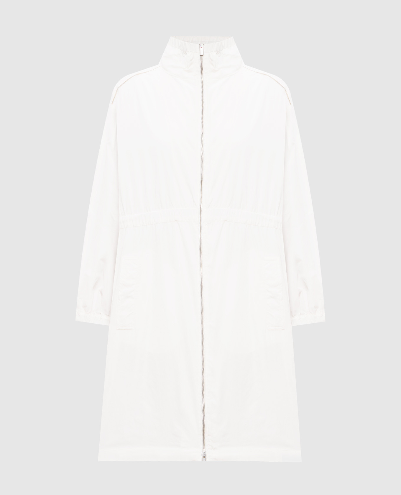 Ivory parka with branded patch