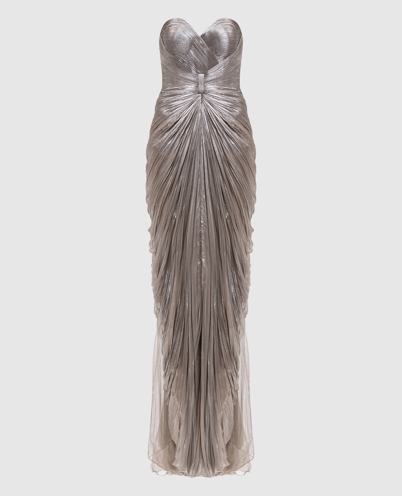 Iolanda beige bustier dress with drapery Iris Serban