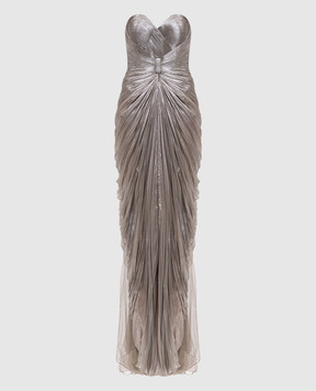 Iris Serban Iolanda beige bustier dress with drapery GRECIANDRESS