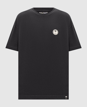 Palm Angels Black T-shirt with branded patch PAMAA001JR010