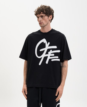 Off-White Black T-shirt with Spray logo print 44MAA120S26J00L