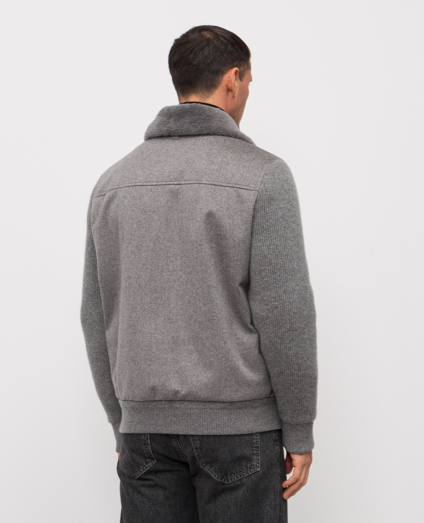 

Gray cashmere jacket with fur Agnona, Grey