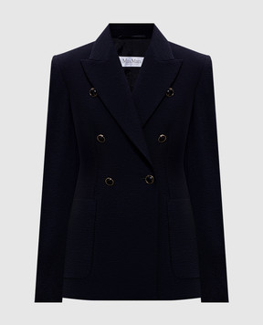 Max Mara MXMRICETTA blue double-breasted wool jacket MXMRICETTA