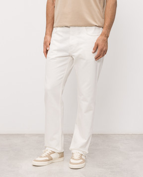 Givenchy Ivory jeans with logo patch BM51NS516T