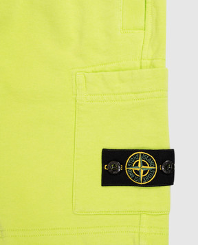 Stone Island Children's green shorts with logo patch L1S166200006S004014
