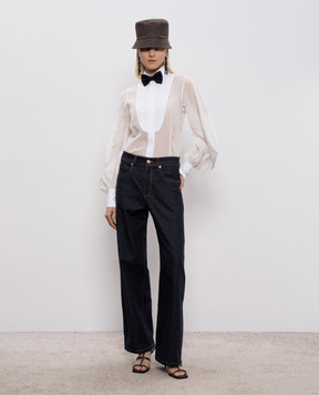 Brunello Cucinelli White blouse with lantern sleeves M0F91NL706
