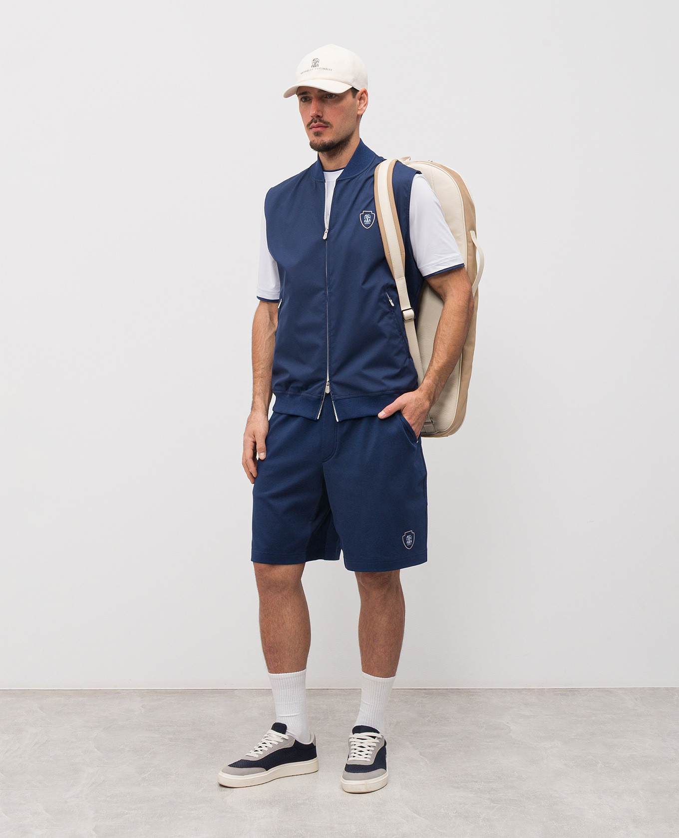 

White T-shirt with logo print Brunello Cucinelli