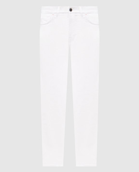 ISAIA Chiaja white jeans with logo patch PND005DJICO