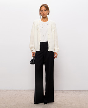 Twinset Ivory cardigan with appliqués 262TT3192