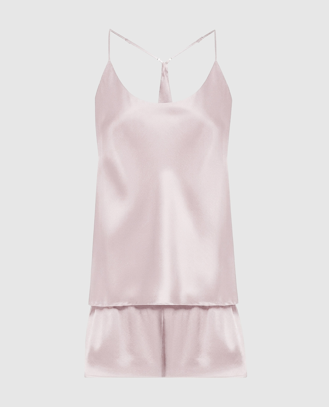 Pink silk pajamas