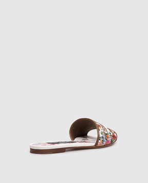Dolce&Gabbana White flip-flops with floral embroidery CQ0571A6483