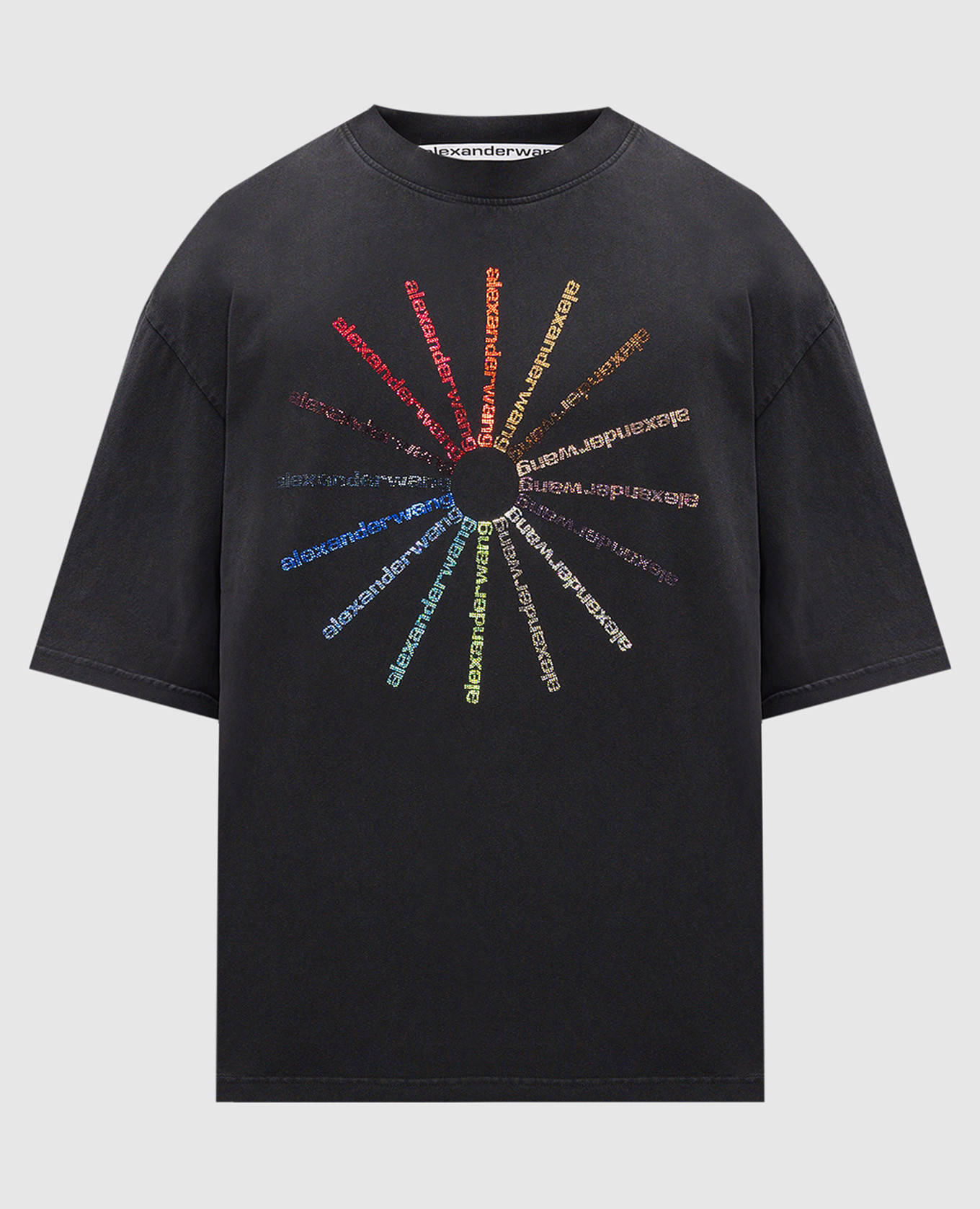 Black T-shirt with crystals