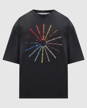 Alexander Wang Black T-shirt with crystals UCC3261927