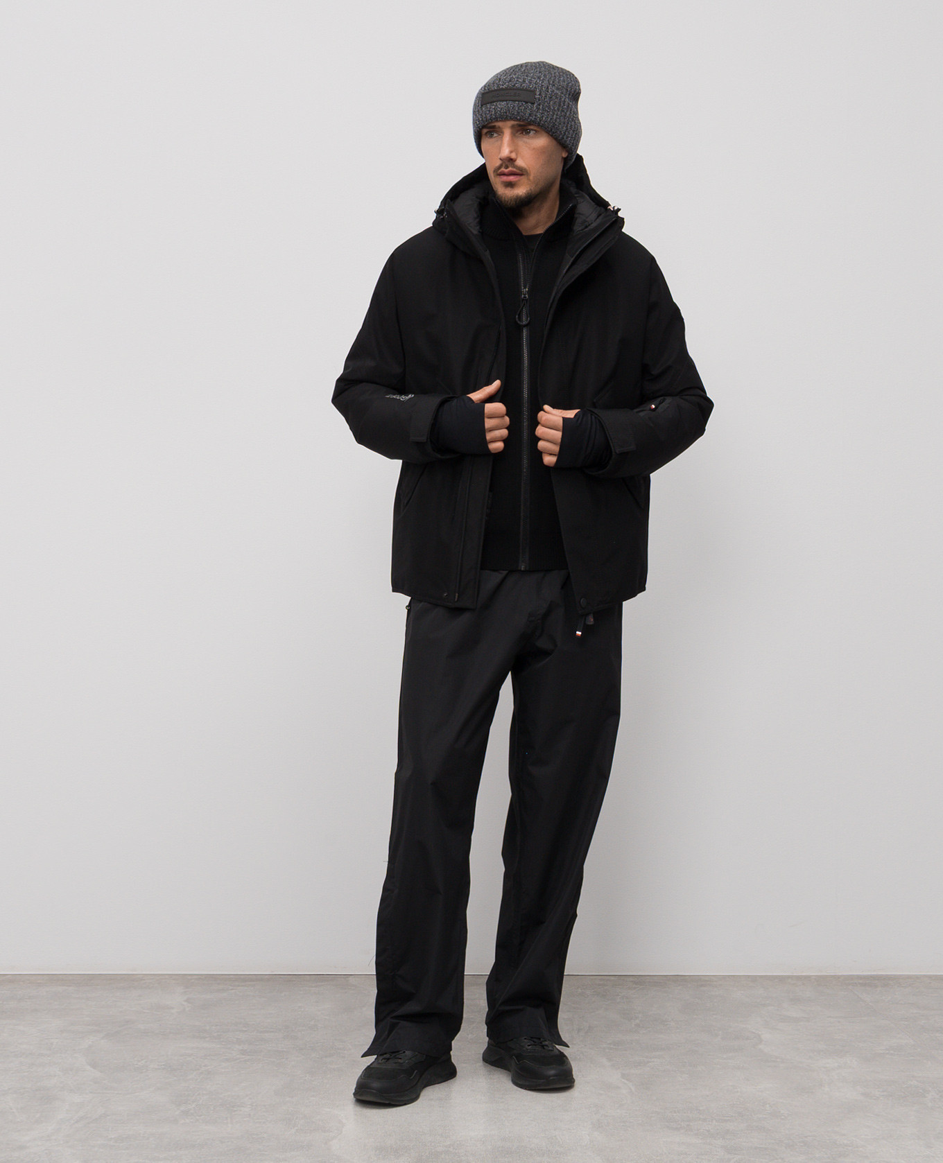 Black wool cardigan with emblem Moncler Grenoble 2