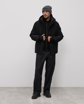 Moncler Grenoble Black wool cardigan with emblem K20979B00010M1122