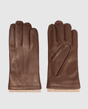 Orciani Brown leather gloves GU0108NFK