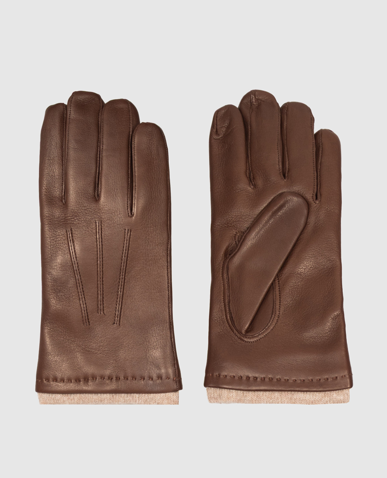 Brown leather gloves