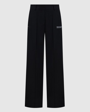 Off-White Black wool trousers with logo 2CA174C99FAB002