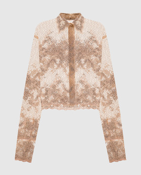 Ermanno Scervino Beige blouse with crystals D482K726CTUJP