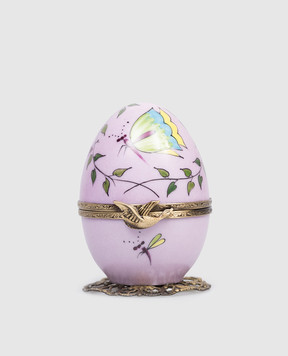Fanex France Pink musical porcelain egg OPPAROSE