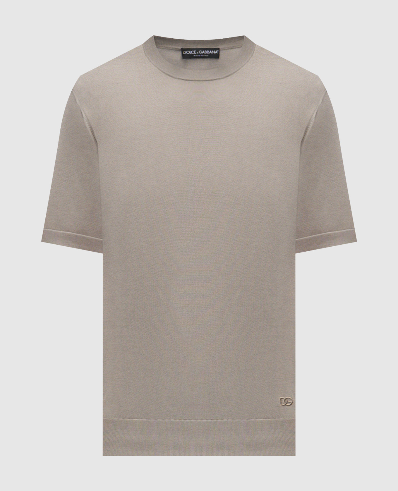 Khaki silk T-shirt
