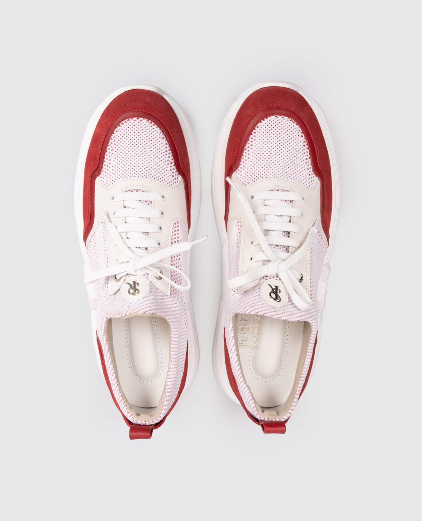 

White combination sneakers with monogram logo Stefano Ricci