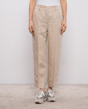 Peserico Beige linen pants A04210D01920