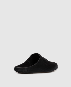 UMA WANG Black leather mules US9094