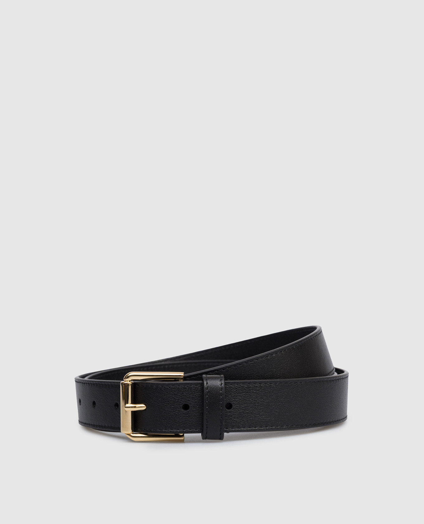 Voyou black leather belt