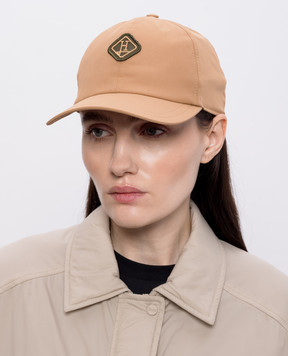 Herno Brown cap with monogram patch BER00068D12531