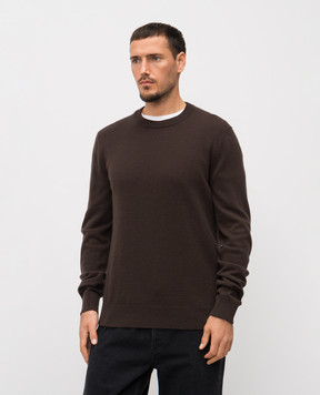Dolce&Gabbana Brown wool and cashmere jumper with logo GXX01TJGMC4