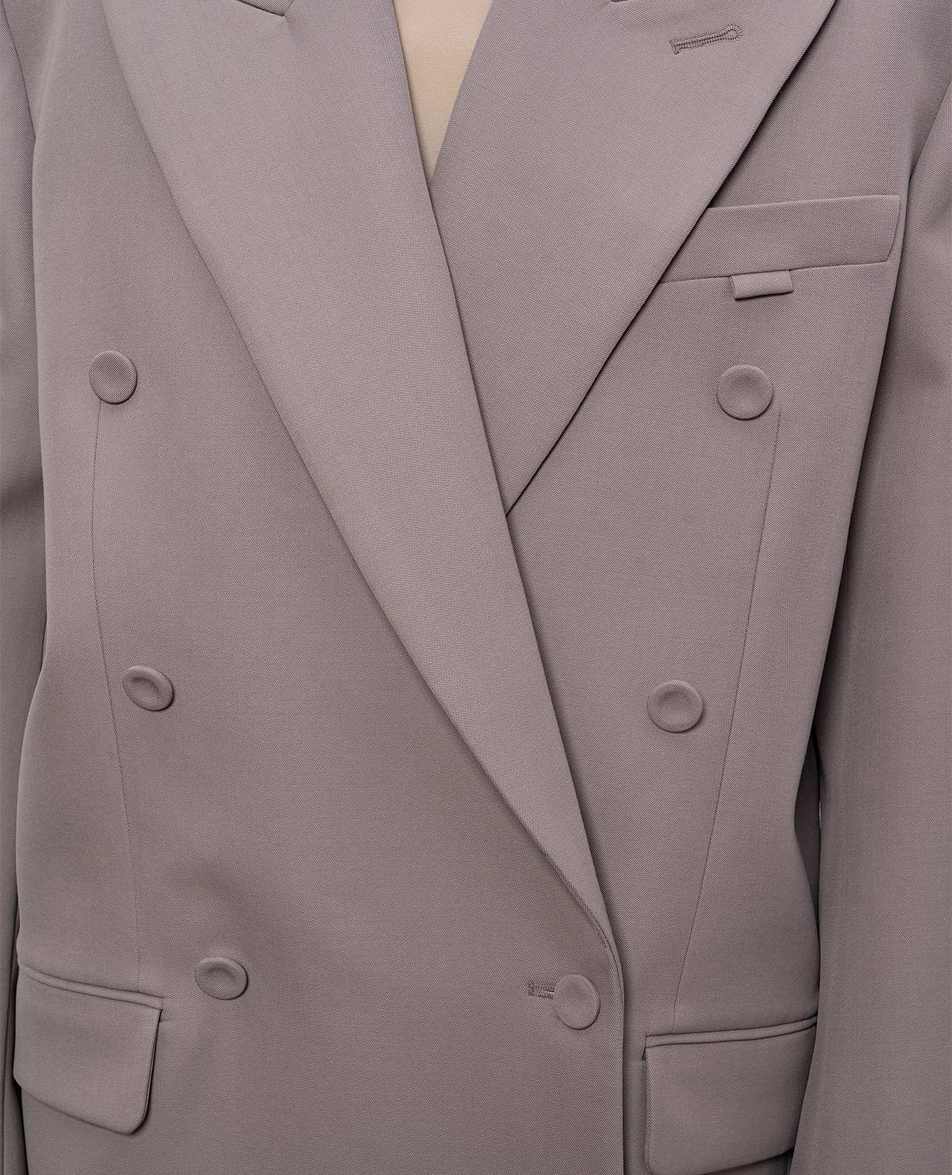 Gray double-breasted wool jacket Thierry Mugler 5
