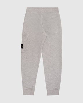 Stone Island Children's gray insulated pants with logo K2S166200001S0M2014