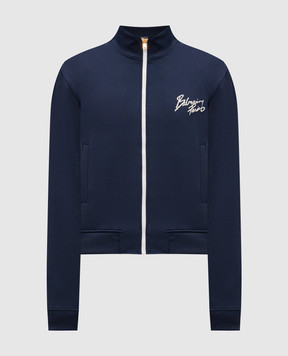Balmain Blue sports jacket with logo GH1TFA91BD40