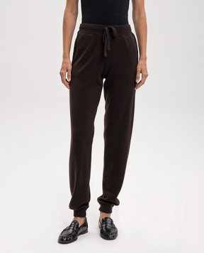 Allude Brown wool and cashmere joggers 26537011