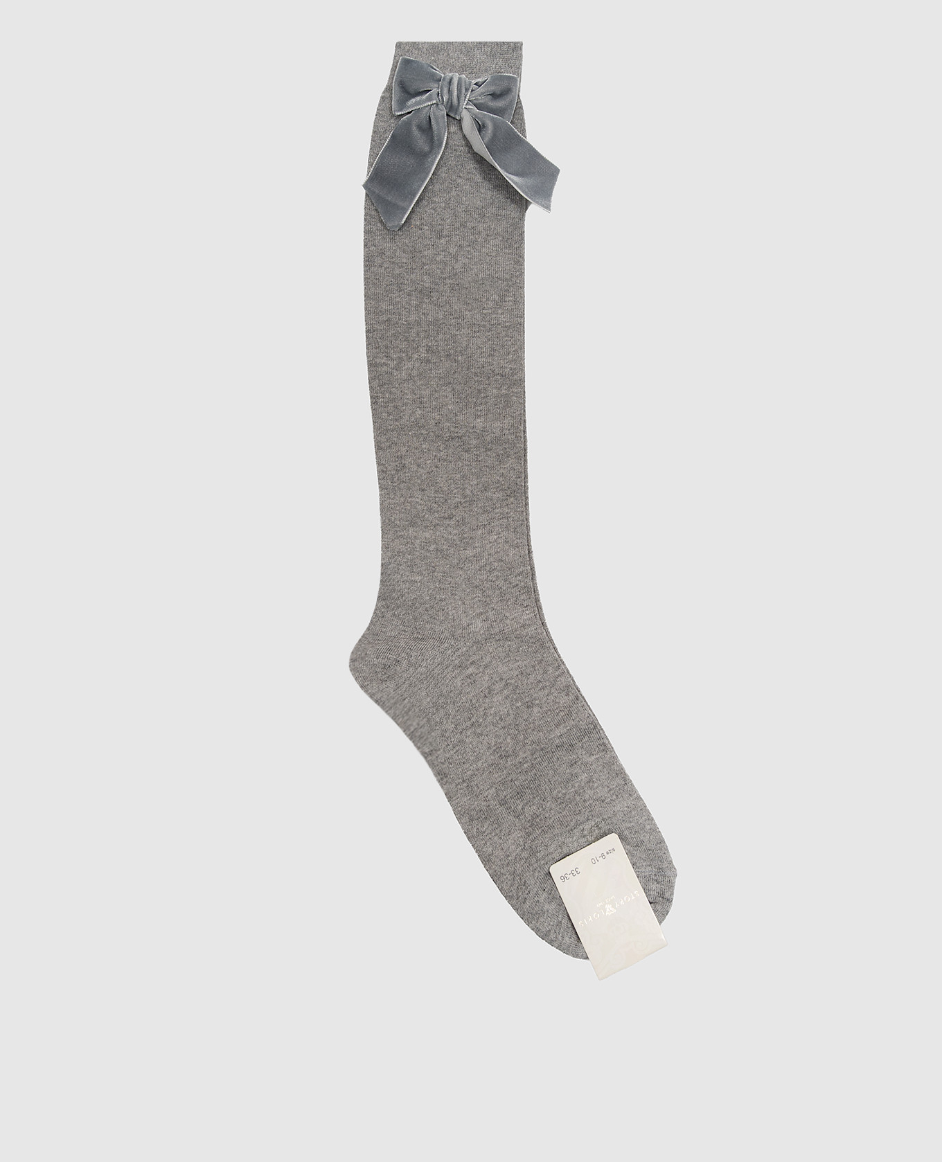 Children's gray knee-high socks with bows Story Loris