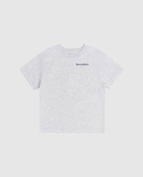 Sporty & Rich Children's gray melange T-shirt with logo print TO04876300GY03
