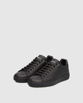 Dolce&Gabbana Black leather sneakers with logo CS1772A1065