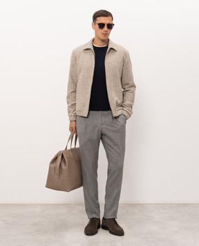 Pini Parma Beige wool jacket with a pattern BMBPWLPGREIG