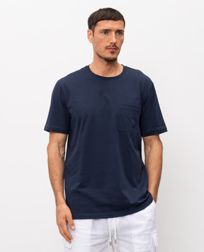 Vilebrequin Titan blue t-shirt with embroidered emblem TTNU0P00