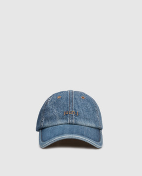Juun.j Blue denim cap with logo embroidery JC638BP6DP