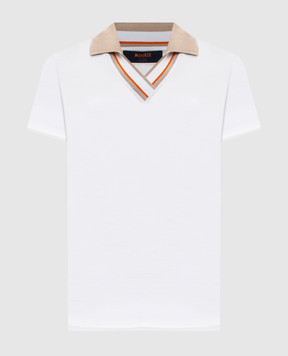 MooRER White ESKER polo shirt with contrasting collar ESKERJCG