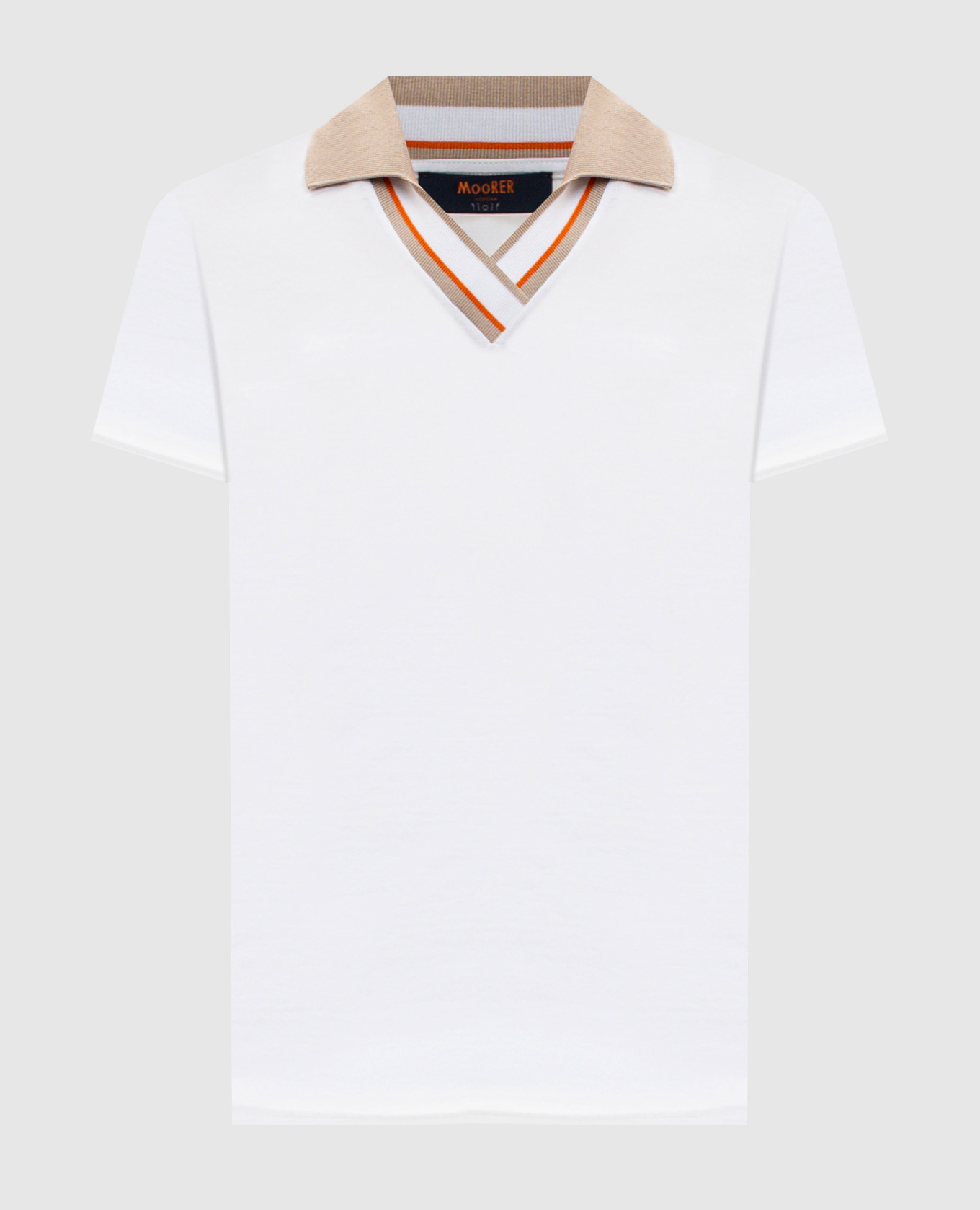 

White ESKER polo shirt with contrasting collar MooRER