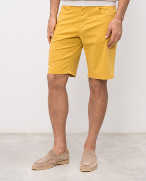 Stefano Ricci Yellow shorts with embroidered monogram logo M8T6100080TFANT