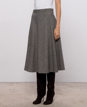 Max Mara Gray PALAZZI skirt with wool MSTPALAZZI